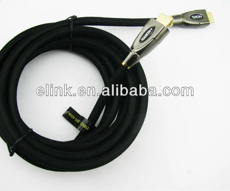 Nylon sleeve HDMI Cable For Wii PS3 HDTV HD Player 5ft 6ft 10ft 15ft 30ft 1m 2m 3m 5m 10m 15m 20m 30m with this cable - ANKUX.COM