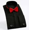 Hot-selling Long Sleeve Solid Slim Fit Men's Formal Dress Shirt Fancy Swallow Collar Groom Wedding Tuxedo Shirt