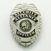 High quality security officer shield badge/shield shape pin badge/custom metal badge shield shape