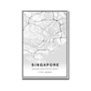 Singapore World City Map Poster Print Canvas Painting Black And White Wall Art Pictures