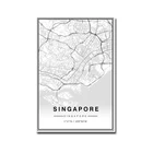 Singapore World City Map Poster Print Canvas Painting Black And White Wall Art Pictures