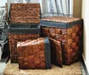 Exquisite container home brown paper rope storage basket