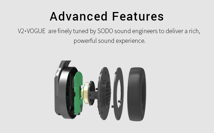 SODO Doqaus Vogue 2 with FM Wearable Speaker Wireless Headsets Bluetooth Headphone with Mic - ANKUX.COM