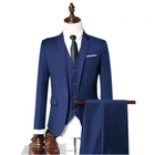 Ready To Ship Latest Design 3 Piece Slim Fit Coat Pant Mens Blazer Suit