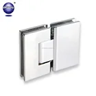 180 Degree Glass to Glass Shower Door Hinge / Bathroom Clamp | Zinc alloy | Square Edges