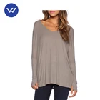 China manufacturer best ladies plain dyed long tunic tops