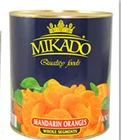 New crop Mikado brand canned mandarin oranges broken segments in light syrup or in natural juice or in pear juice