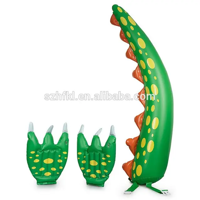 customized party costume kids dino toy inflatable tail and claws