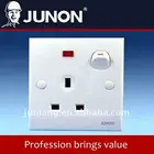 JUNON Hot Selling 13A 3 Pin Electric Wall Switch and Socket with Neon