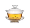 Wholesale 200Ml Gongfu Tea Brew Borosilicate Glass Tea cup Saucer Lid Set