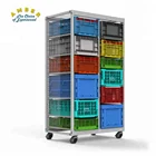 Garage Storage Double Rows Aluminium Rack with Plastic Container
