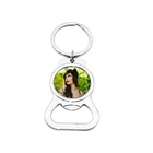 Sublimation metal keychain for heat press print with beer opener A-11