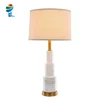 Quality high fine brass+marble+cloth shade table lamps