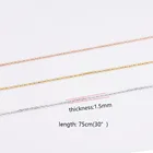 Logo Customization Jewelry Chain 1.5mm Necklace Diy Jewelry 75cm 30inch Gold Color Rose Gold Color Stainless Steel Chain
