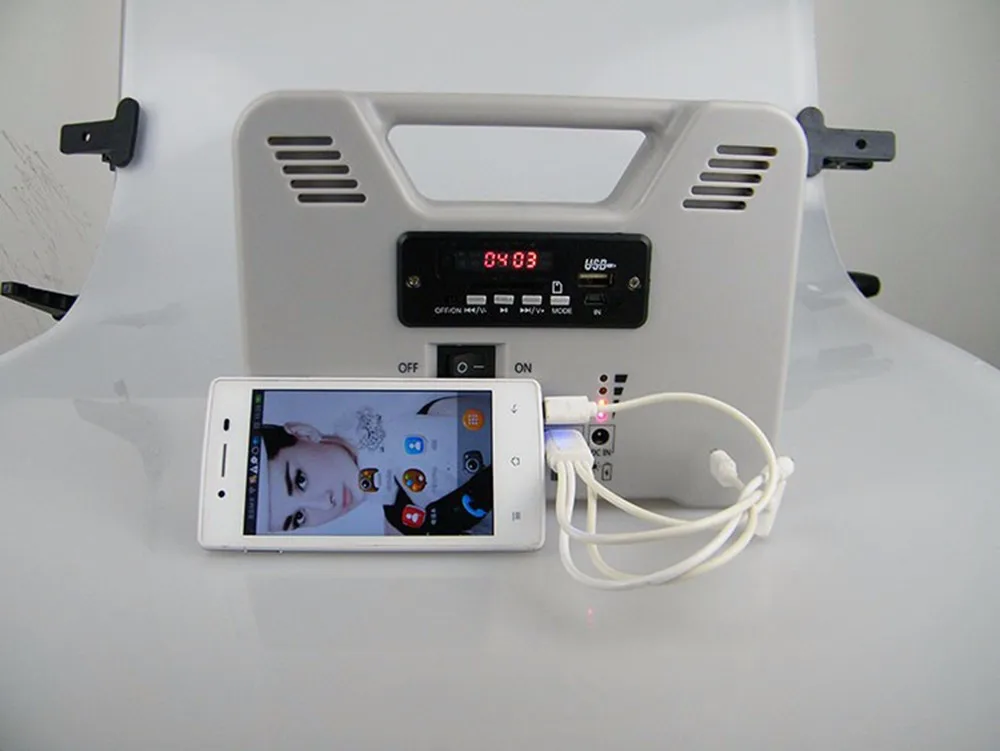 Portable Solar Generator 6w Solar Home System Solar Kit Mini Solar System for Garage Workshop Corridor Garden Gazebo Emergency