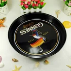 Wholesale price round metal beer tin tray for Bar Serving