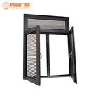 Well-ventilated shutter louver awning inside curtain aluminium windows style in pakistan