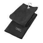 Custom 40x60cm High Quality Golf Ball Black Deep Waffle Weave Microfiber Golf Towel with Hook