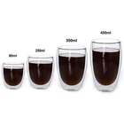 Hot sale Heat Resisting Borosilicate Glass Double Wall glass coffee mugs