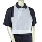 Disposable Plain White Adult Poly Bibs