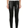 Jeans style stretch real leather with ponte sexy pants for women
