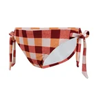 Manufacturer side tie triangle gingham ladies sexy bikini swim trunks beach wear