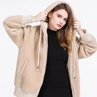 2019 New Korean style Design Fleece Lamb Fur Coat sheep fur Jacket Ladies Winter Wool Coat Women