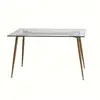 White PVC top adjustable feet modern rectangle dining table
