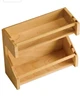 Bamboo adjustable spice rack two tier free standing and wall mounted spice rack