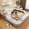 Cheap multi function music bed, queen king leather beds with speakers