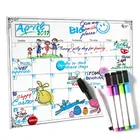 dry erase monthly calendar set for refrigerator eco friendly PET educational magnetic whiteboard for kids custom promotional