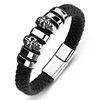 High Quality Punk Men's Gender Genuine Jewelry Main Material Double Skull Head Charms Bracelet