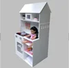 2018 Popular White wooden pretend play 2 in 1 kitchen and wooden doll house toy set