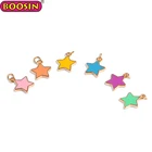 Metal Gold Colorful Enamel Star Charms Pendant For DIY Jewelry Making Accessories