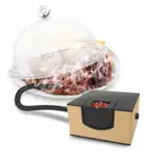 Poway ミニ煙機ポータブル 2 * AA 3 V バッテリー 1.2 ワット喫煙銃食品家庭料理と屋外バーベキュー (ゴールデン)