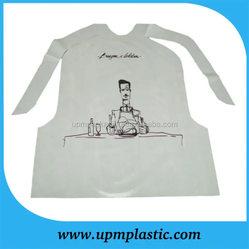 disposable bibs-white with black printing