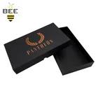 Luxury metallic gold logo gift box, Matte black paper box packaging,men's necktie gift packing
