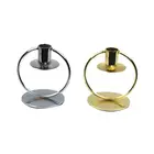 Custom Design Wholesale Price Chromed Plated Metal Gold Tall Candle Stick Holder With Tray