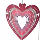 laser cut 3D metal Wind spinner-Multi Heart stainless steel wind spinner