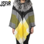 Wool Scarf and Shawls With Real Mongolia Fur Wool Scarf