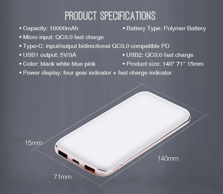 For Kids Charger Housing 150 Amp Battery Price 10000Mah Power Bank Qc3.0 - ANKUX.COM