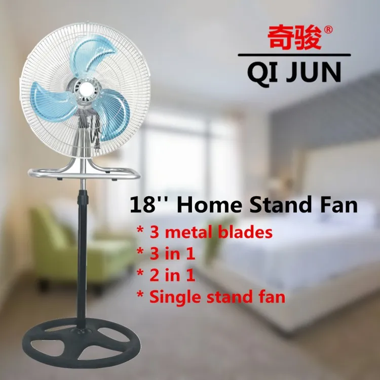 18'' Metal Blade Pedestal Fan 3 in 1, 2 in 1 Oscillating Pedestal Fan
