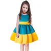 fashion sleeveless kids baby birthday party pageant flower girl stripe puffy princess dresses clothing
