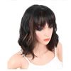 Natural black Lace Front Wig Pre Pluck Natural Hairline Short Bob Brazilian Remy Human Hair for Black Women