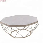 Marble top Stainless steel golden color coffee side table furniture