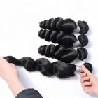 Factory wholesale 26 28 30 inch brazilian loose wave human hair weave bundles