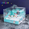 Jinayon Christmas Cake Box 4 Inch Theme Cake Box Transparent Hand-held Cake Baking Packing Box