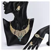 Best Selling Blue Crystal Bride 18K Gold Plated Sets Earring African Print Jewelry