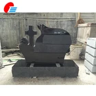 European Headstone Headstone Black Granite Wholesale European Style Black Granite Cross Shape Headstone