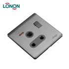 25 years factory push button switch 3 pins wall socket with indicator